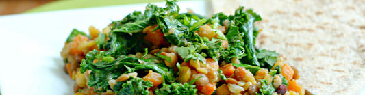 Autumn Lentils with Sweet Potatoes and Kale