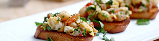 Lemon Herb Chickpea Bruschetta