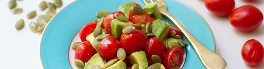 Tomato Salad with Avocado and Pumpkin Seeds