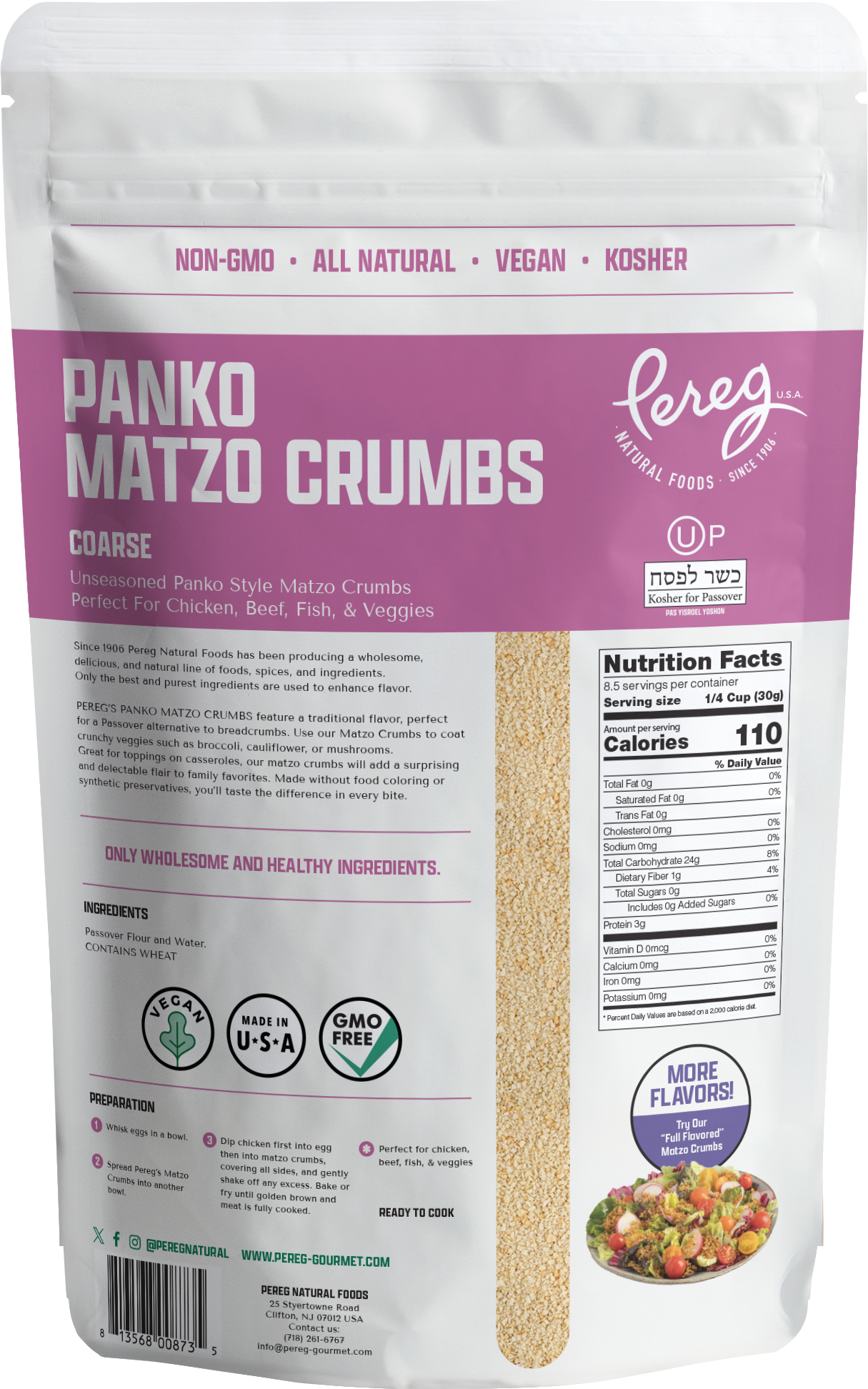 Matzo Crumbs -Panko- for Passover